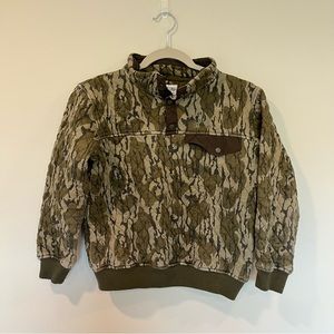 Heybo Outdoors boys large pullover bottomland camouflage jacket quarter button